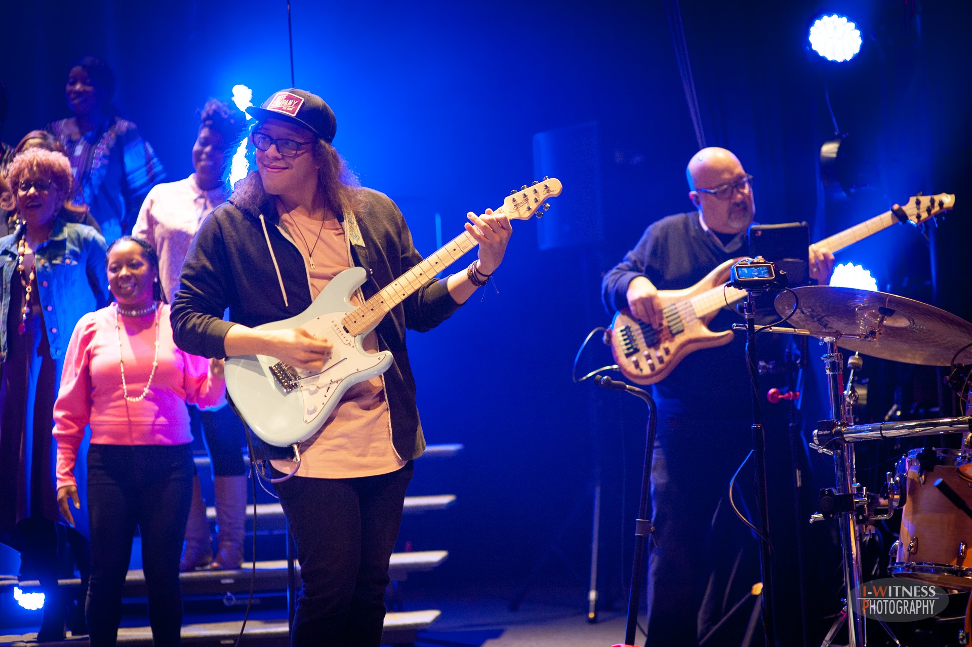 Jordan playing guitar at Bridgeway Community Church in Columbia, Maryland in February 2020