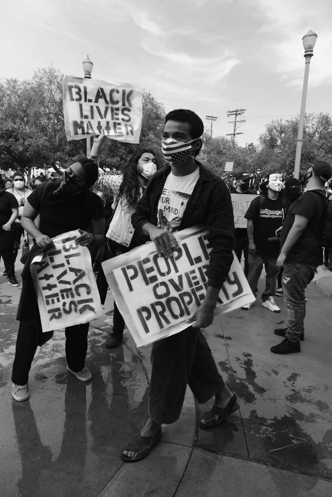 Black Lives Matter protestors in Los Angeles, CA
